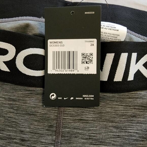 Nike pro mesh active athletic workout leggings plus size 2X new! - Picture 6 of 13